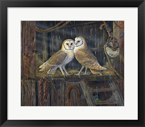 Framed Barnyard Romance Print