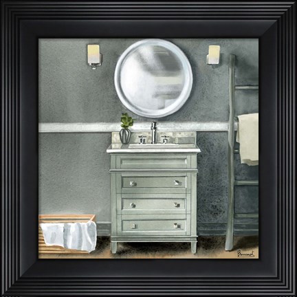 Framed Smoky Gray Bath II Print