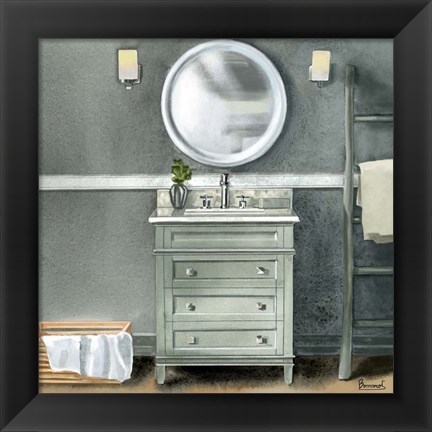 Framed Smoky Gray Bath II Print