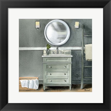 Framed Smoky Gray Bath II Print