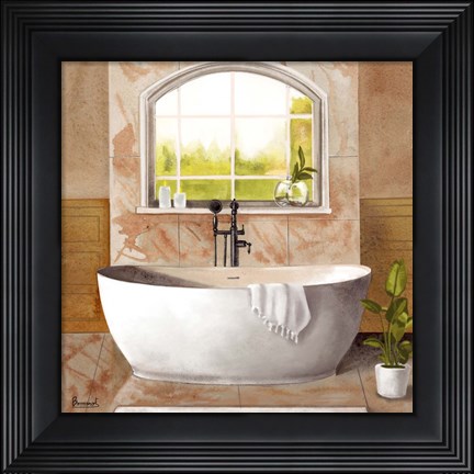Framed Marble Bath I Print