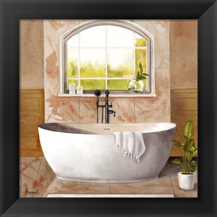 Framed Marble Bath I Print