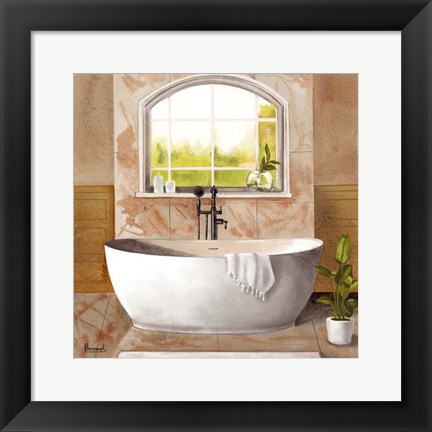 Framed Marble Bath I Print