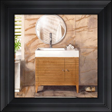Framed Marble Bath II Print