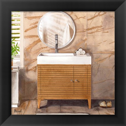 Framed Marble Bath II Print