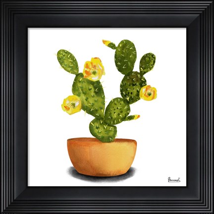 Framed Cactus Flowers III Print