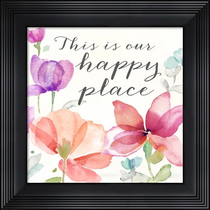 Framed Poppy Field Sentiment I Print