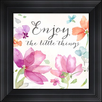 Framed Poppy Field Sentiment II Print