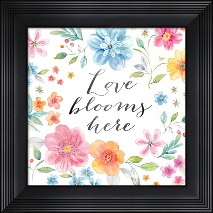 Framed Whimsical Blooms Sentiment I Print