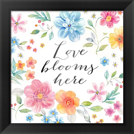 Framed Whimsical Blooms Sentiment I Print