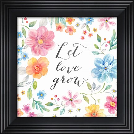 Framed Whimsical Blooms Sentiment II Print