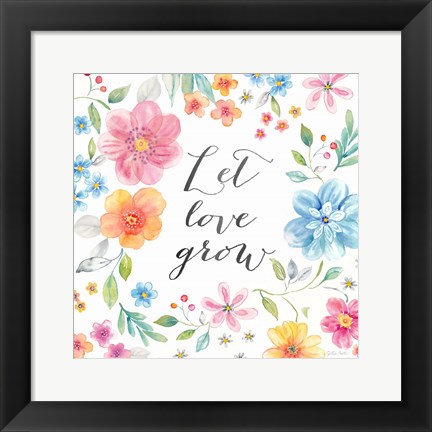 Framed Whimsical Blooms Sentiment II Print