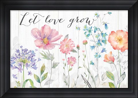 Framed Farmhouse Botanical Garden Sentiment Print