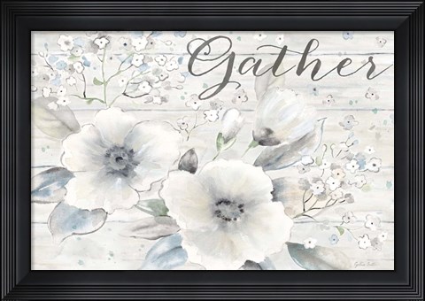 Framed Vintage Bouquet on Wood Sentiment Print