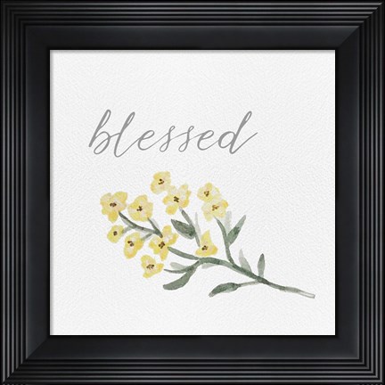 Framed Wildflowers and Sentiment I Print