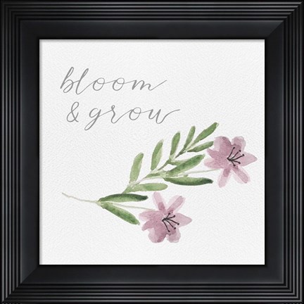 Framed Wildflowers and Sentiment II Print