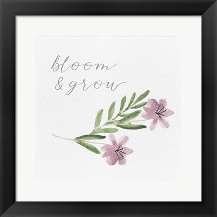 Framed Wildflowers and Sentiment II Print