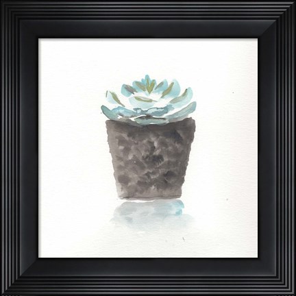 Framed Watercolor Cactus Still Life I Print