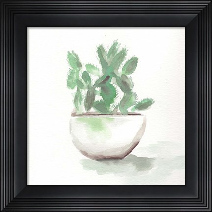 Framed Watercolor Cactus Still Life III Print