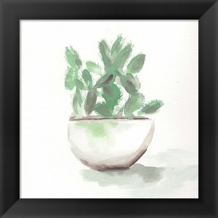 Framed Watercolor Cactus Still Life III Print