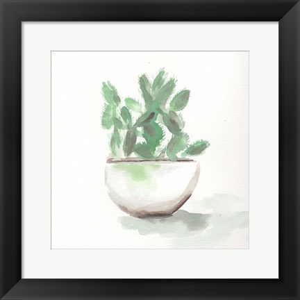 Framed Watercolor Cactus Still Life III Print