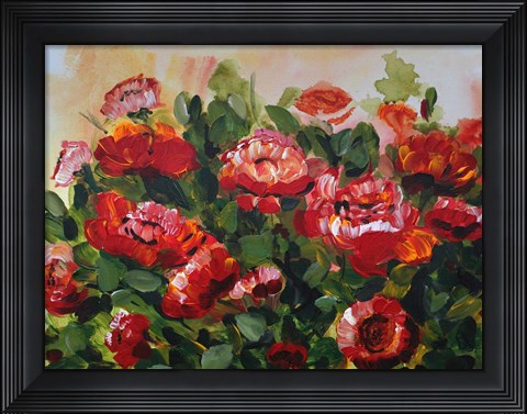 Framed Red Poppies Garden Print