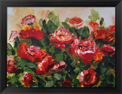 Framed Red Poppies Garden Print