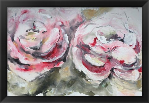 Framed Pair of Pink Roses Landscape Print