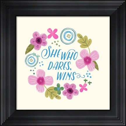 Framed Fierce Girl Pink II Print
