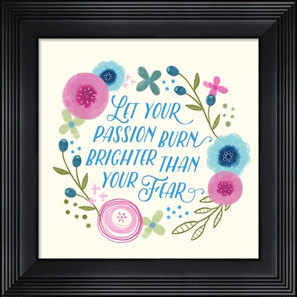 Framed Fierce Girl Pink III Print