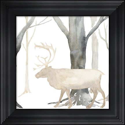 Framed Winter Forest Elk Print