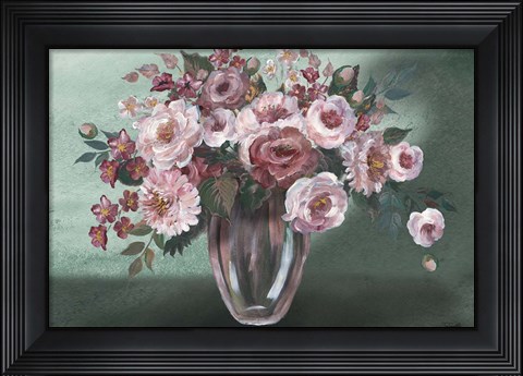 Framed Romantic Moody Florals Landscape Print