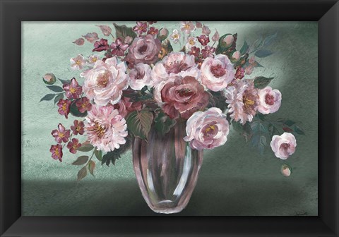 Framed Romantic Moody Florals Landscape Print