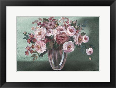 Framed Romantic Moody Florals Landscape Print