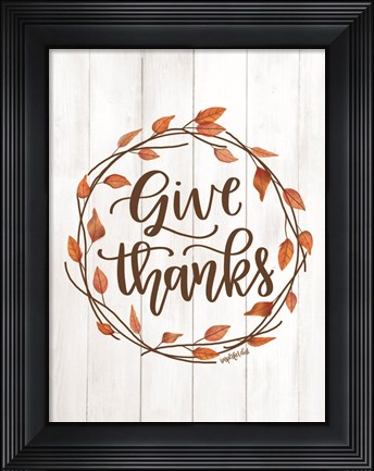 Framed Give Thanks Wreath Print