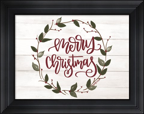 Framed Christmas Wreath Print