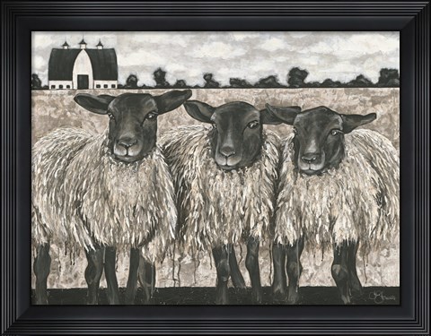Framed Three Sheep Print