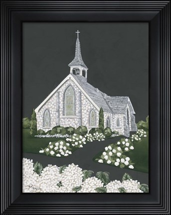 Framed White Church Print