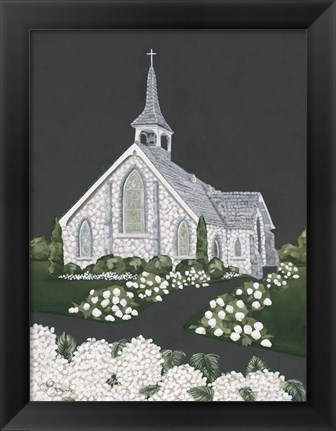 Framed White Church Print