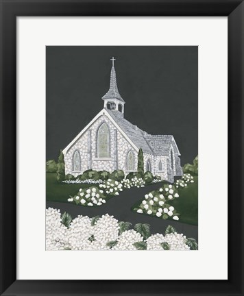 Framed White Church Print