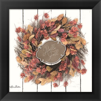 Framed Hello Fall Wreath Print