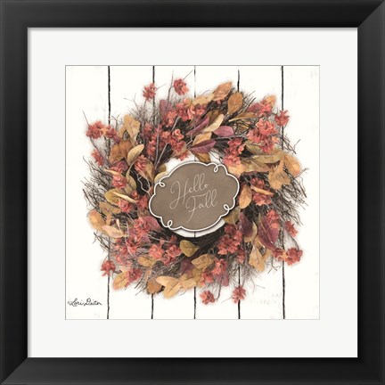 Framed Hello Fall Wreath Print