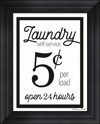 Framed Laundry 5 Cents Print