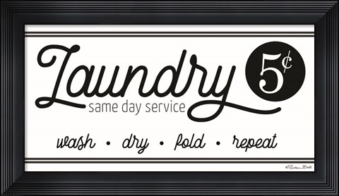 Framed Laundry Same Day Service Print