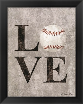 Framed LOVE Baseball Print