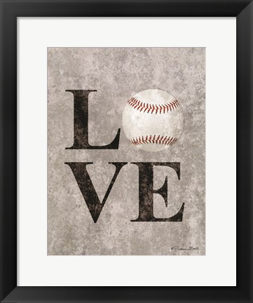 Framed LOVE Baseball Print