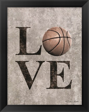 Framed LOVE Basketball Print