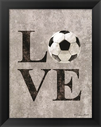 Framed LOVE Soccer Print