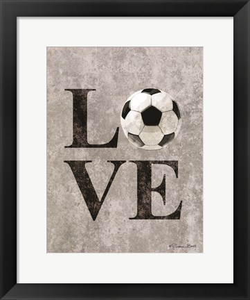 Framed LOVE Soccer Print