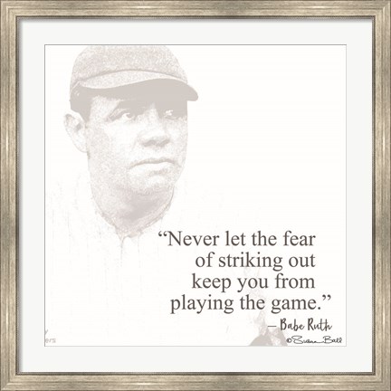 Framed Baseball Greats - Babe Ruth Print